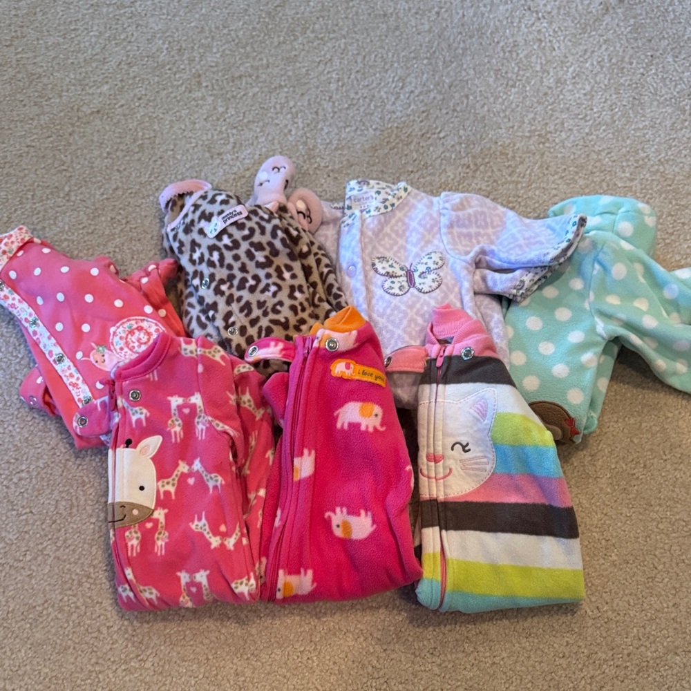Carters Assorted Baby Onesies fleece & 1 for spring almost brand new